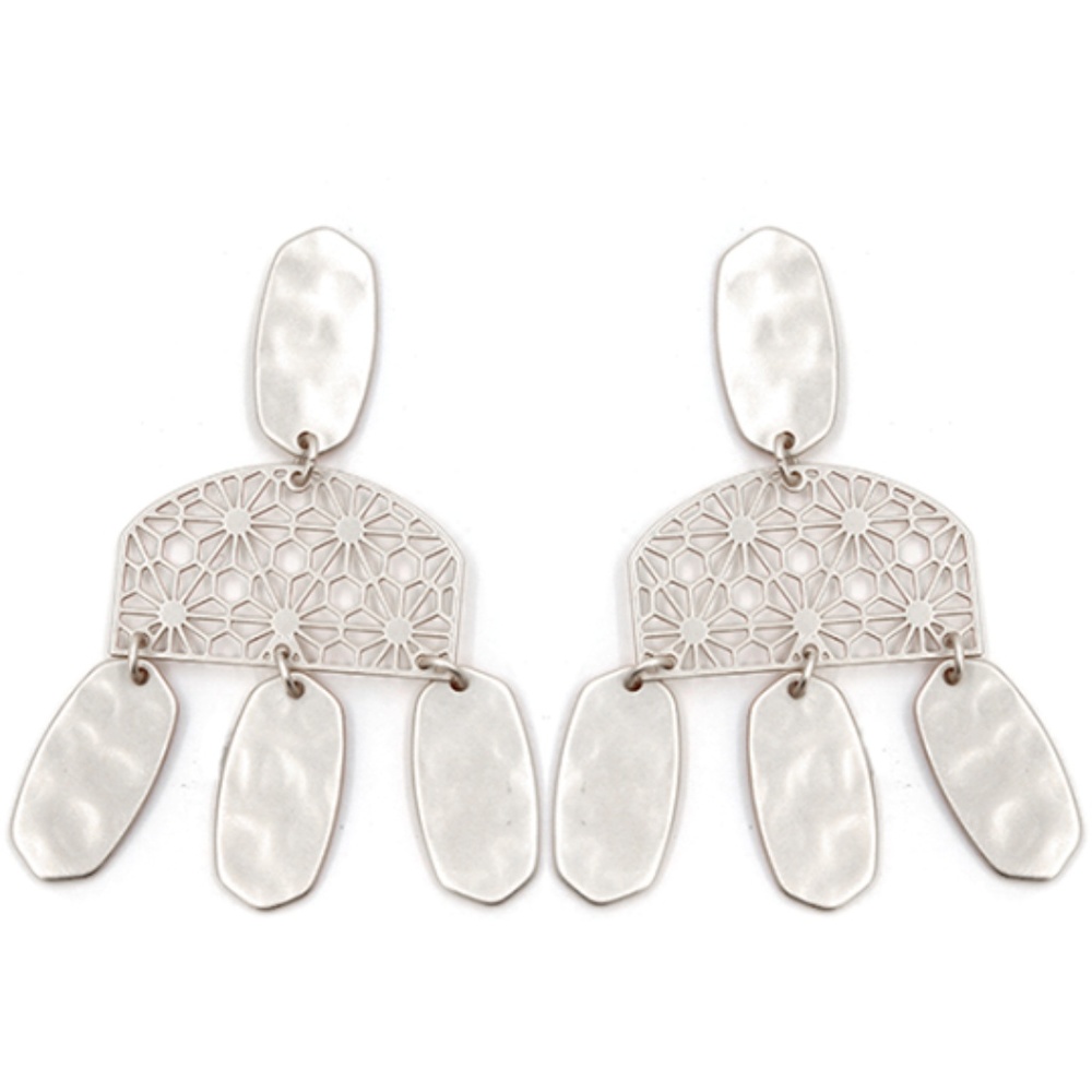 Designer Inspired Triple Hex Drop Earrings